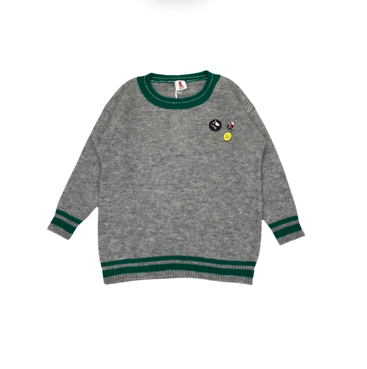 Maglia lunga scollo madonna spille