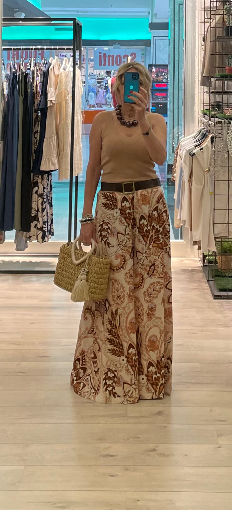 Pantalone ampio lino viscosa