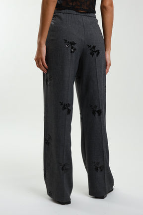 Pantalone ricami paillettes