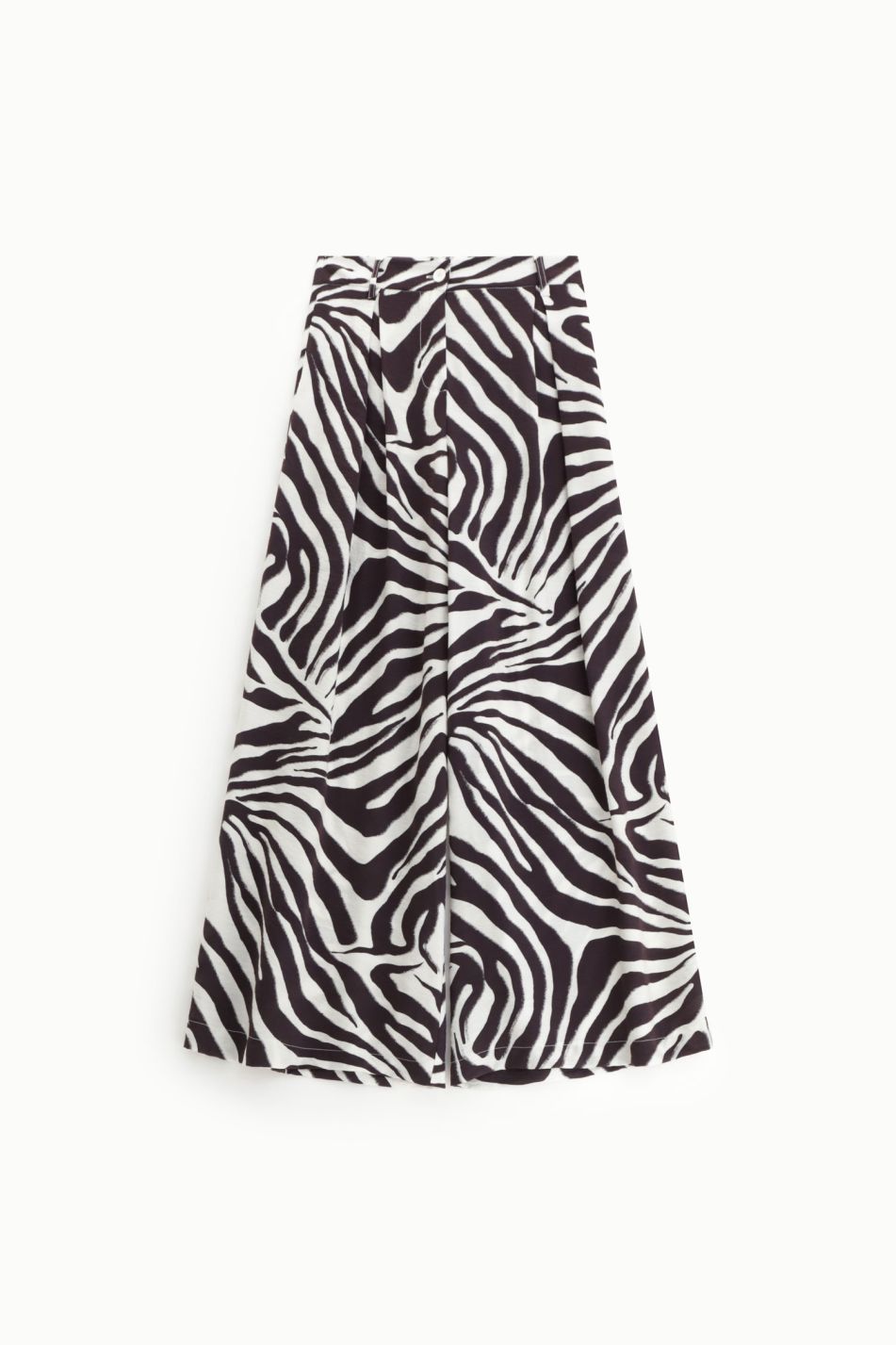 Pantalone ampio a vita alta stampa zebrata