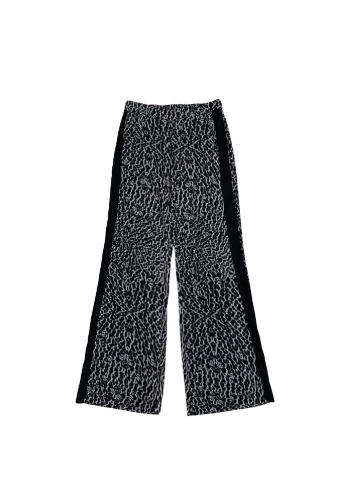 Pantalone animalier grigio banda nera