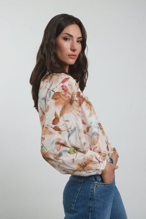 Camicia coreana stampa fiore