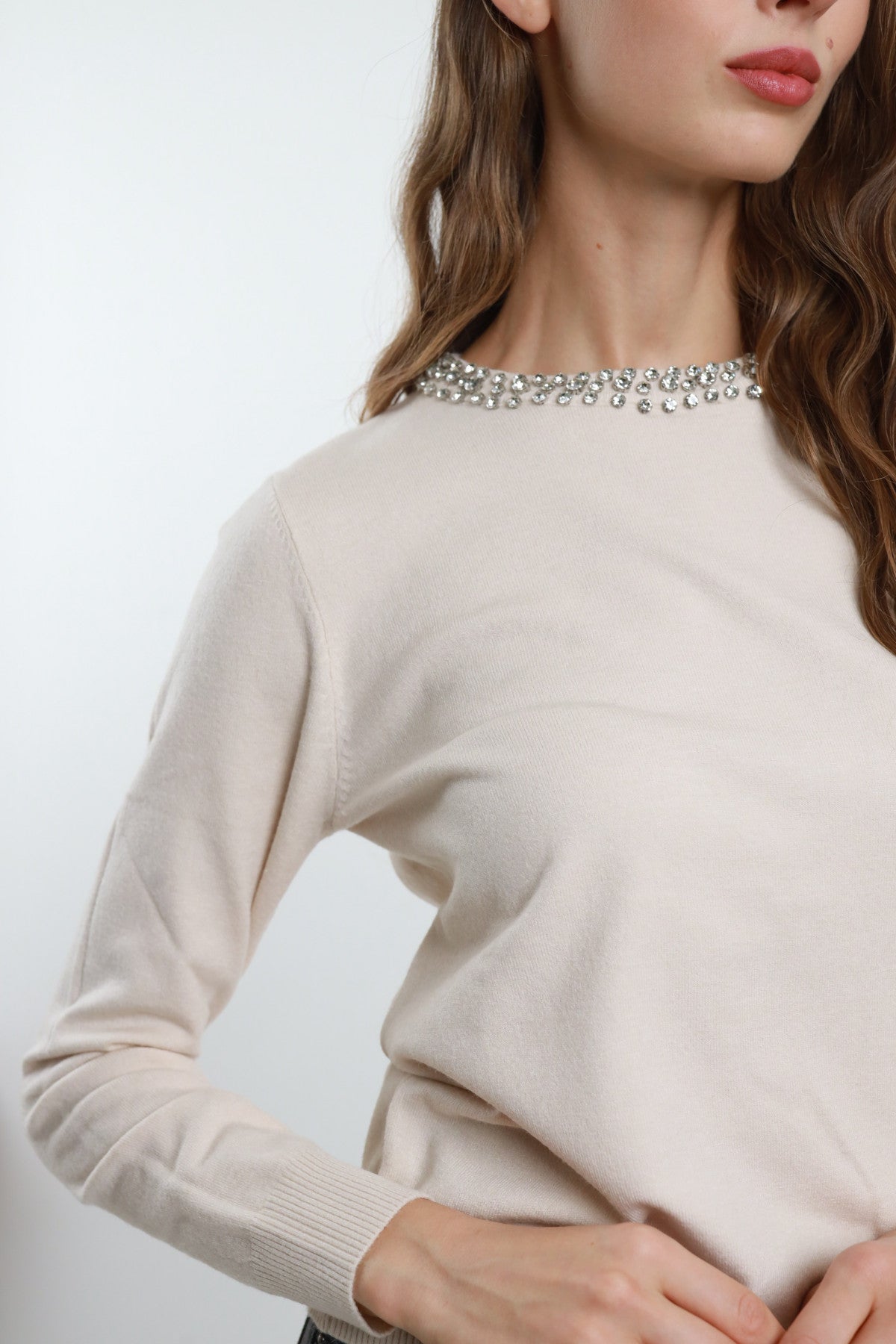 Maglia Girocollo Strass