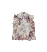Camicia smanicata rouches fantasia floreale