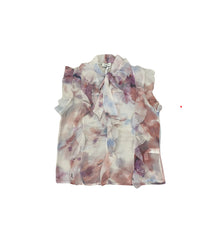 Camicia smanicata rouches fantasia floreale